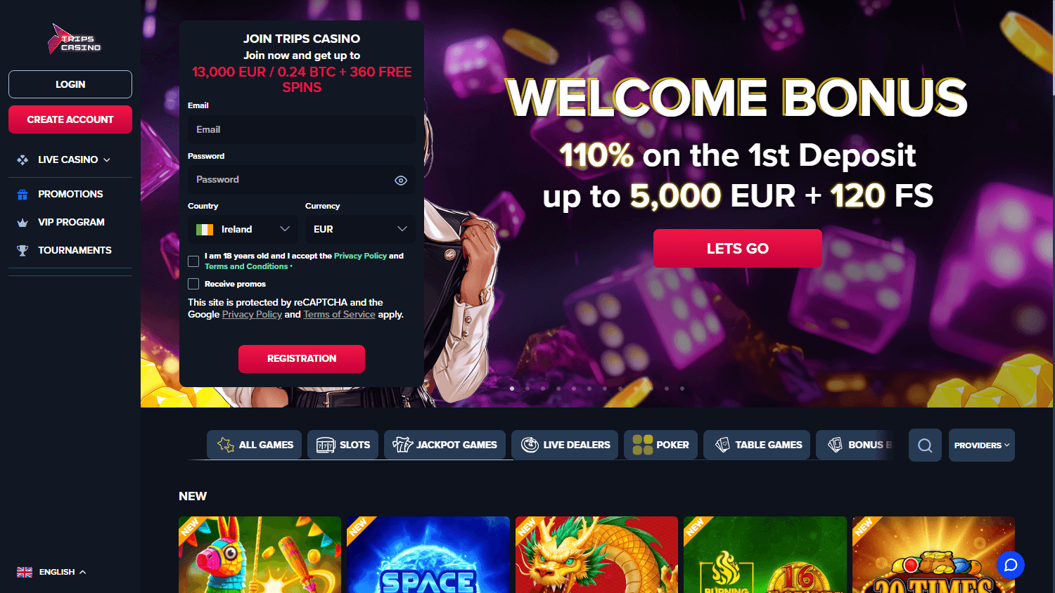 Trips Casino Desktop screenshot